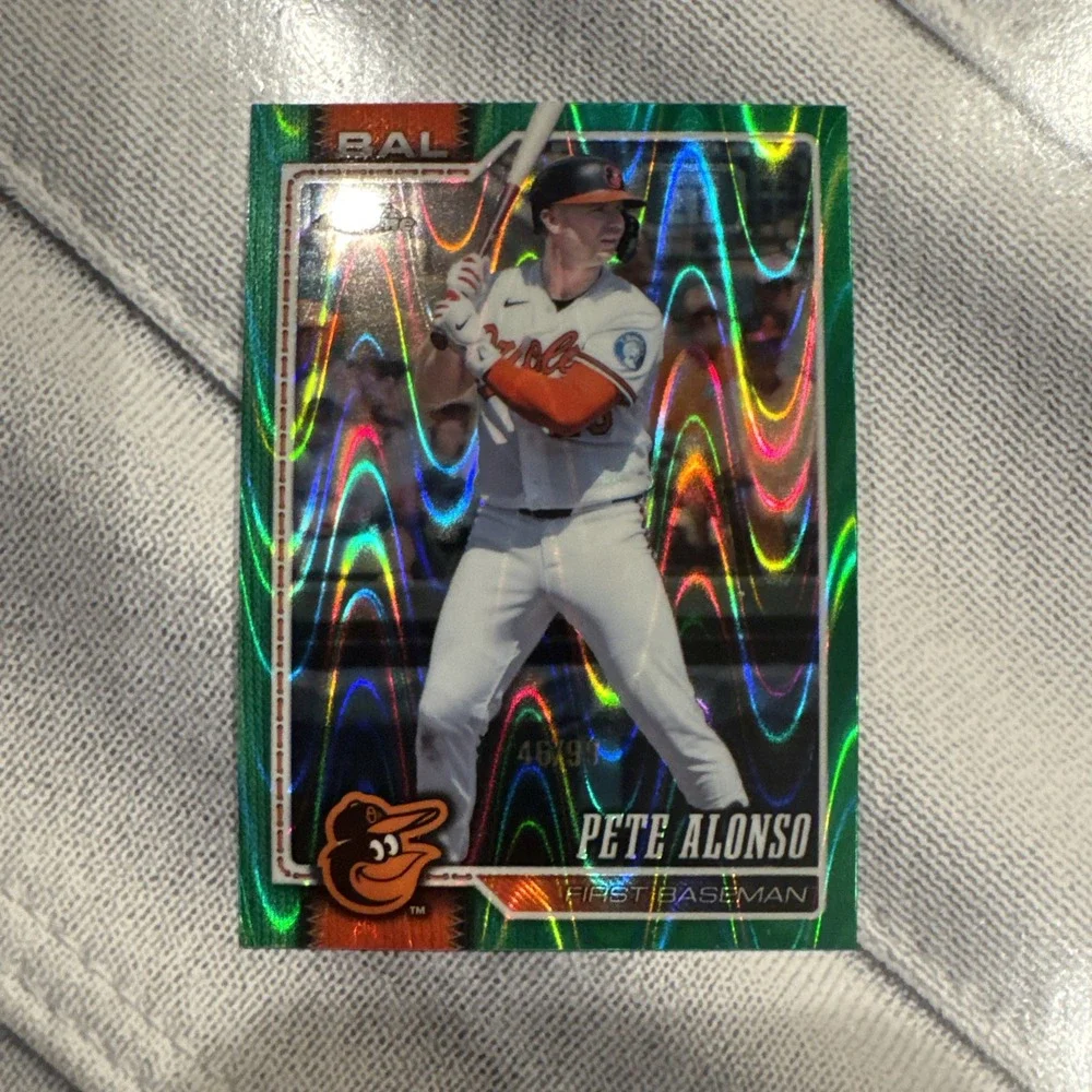 2026 Topps Chrome Pete Alonso #136 Green Refractor /99 Orioles